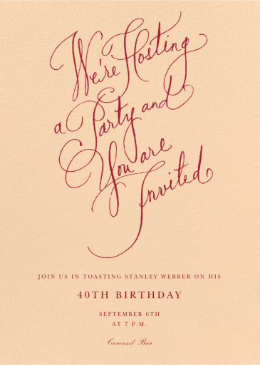 Scripted - Birthday Invitation by Stephanie Fishwick