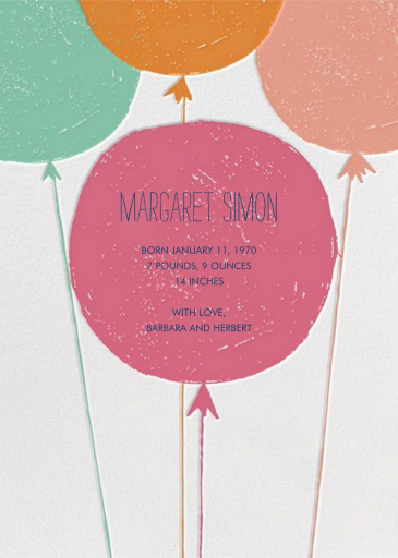 Floating with Love - Birth Announcement by Mr. Boddington's Studio