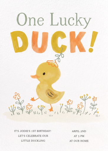 Baby Duck - First Birthday Invitation by Paperless Post