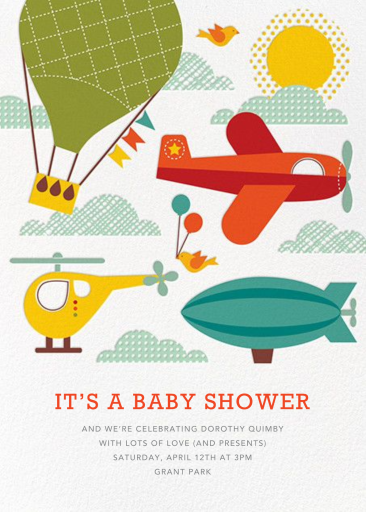 Up and at 'Em (Petit Collage) - Baby Shower Invitation by Petit Collage