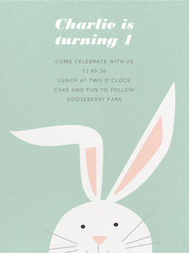 Bunny - First Birthday Invitation by Paperless Post