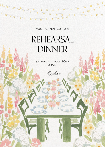 Dinner Florals - Rehearsal Dinner Invitation by Martha Stewart