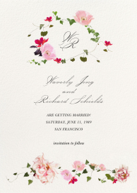 Floral Vine Monogram - Save the Date by  Monique Lhuillier