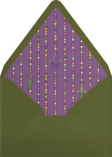 Gator Mardi Gras Cocktail Invitation Envelope
