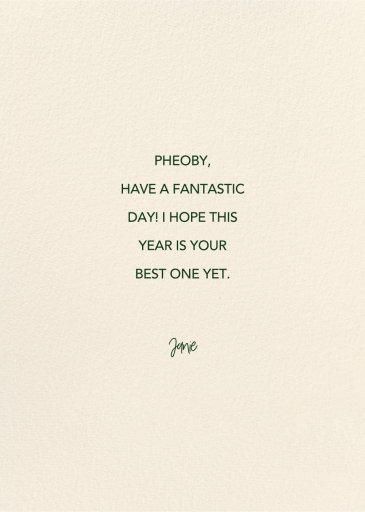 Just Once - Birthday Card by 2021 Co. - Back