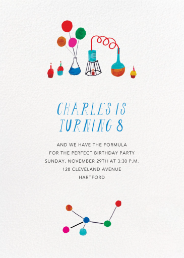 Bunsen Burner - Birthday Invitation by Mr. Boddington's Studio