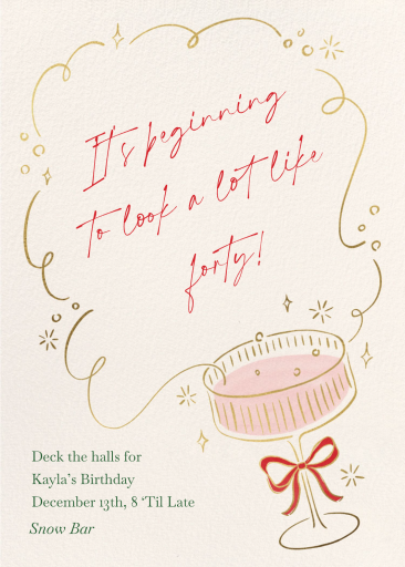 Festive Cocktail Birthday Invitation