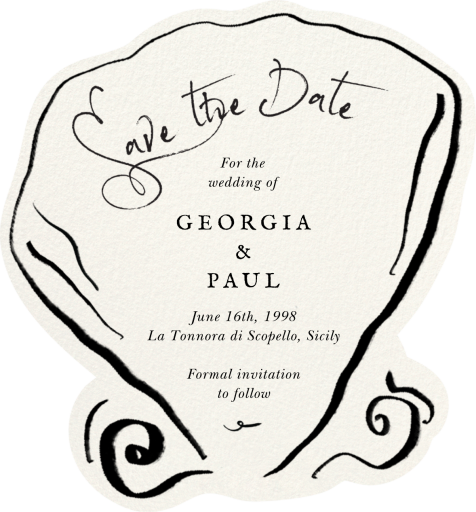 Shell and Script - Save the Date by Ten Story Stationery