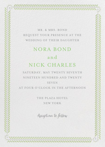 Filigree Vine Tall - Invitation by Paperless Post