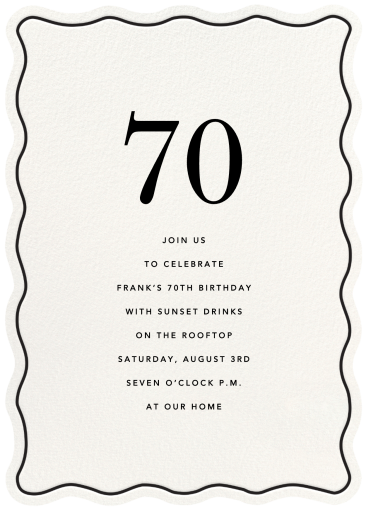 Wavy Frame - 70th Birthday Invitation by Sugar Paper
