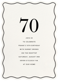 Wavy Frame - 70th Birthday Invitation by Sugar Paper
