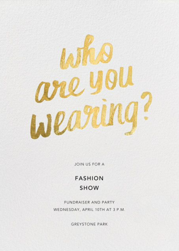 Who Are You Wearing by Paperless Post