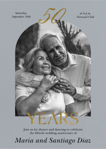 Golden Milestone - Anniversary Invitation by Paperless Post