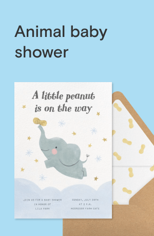 Animal baby shower invitations