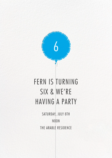 Mylar Balloon - First Birthday Invitation by Paperless Post