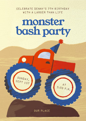 Monster Truck Bash - Birthday Invitation by Paperless Post