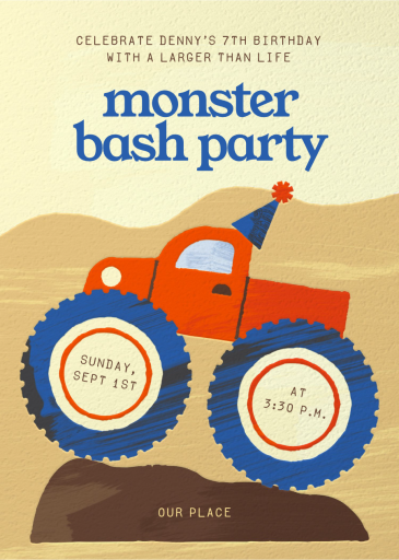 Monster Truck Bash by Paperless Post