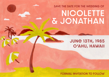 Tropical Beach Painted Invitation