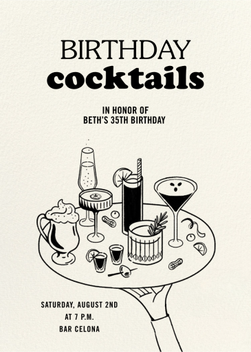 Drink Platter - Birthday Invitation by Paperless Post