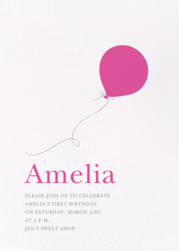 Little Balloon - Birthday Invitation by Sugar Paper