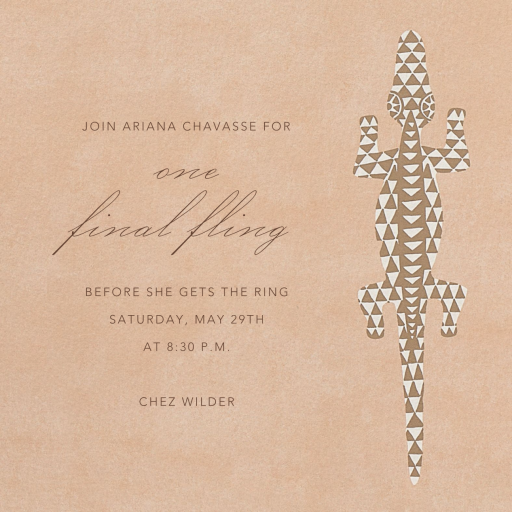 Kinga - Bachelorette Party Invitation by Schumacher