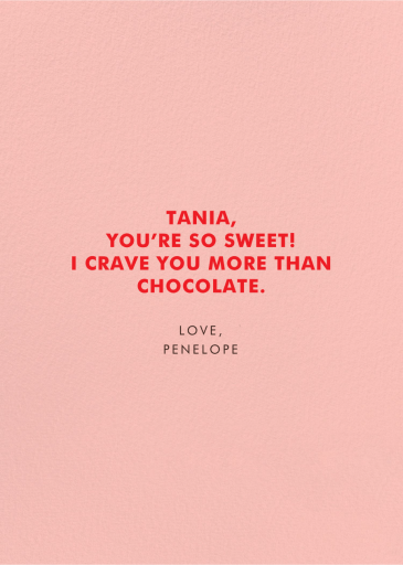 Box of Chocolates - Greeting Card by Carolyn Suzuki Studio - Back