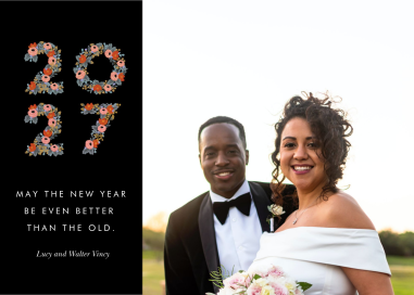 Photo Floral New Year Card