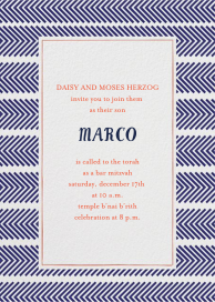 Zig Zag - Bar & Bat Mitzvah Invitation by Mr. Boddington's Studio