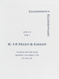 Square Embossed Corners - School Event Invitation by Paperless Post