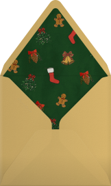 Sobre para invitación navideña con el trineo de Papá Noel