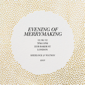 Metallic Confetti - Holiday Cocktail Party Invitation by Kelly Wearstler