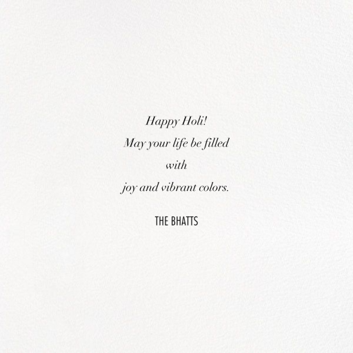 True Colors - Holi Card by Kelly Wearstler - Back