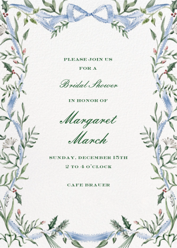 Something Blue Bow (Riley Sheehey) - Invitation by Dogwood Hill