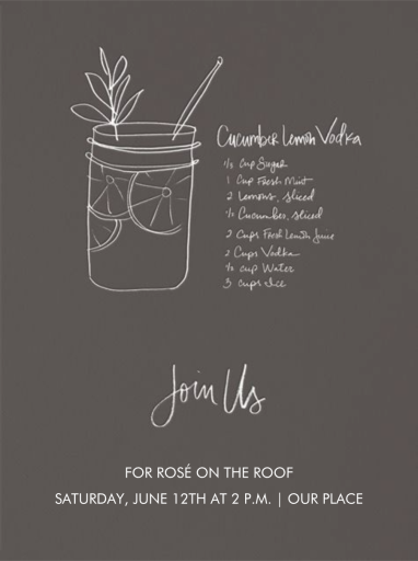 Cucumber Lemon Vodka - Invitation by Linda and Harriett