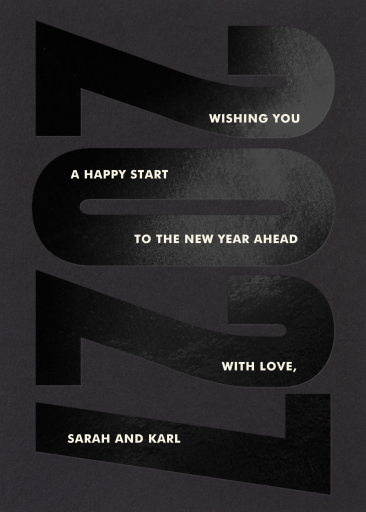 Minimalist Black 2024 New Year Card
