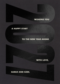 Minimalist Black 2024 New Year Card
