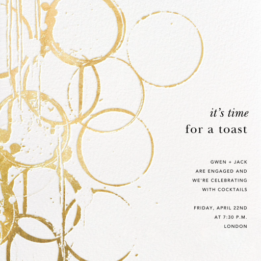 Metallic Circles Watermark - Engagement Party Invitation by Kelly Wearstler