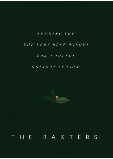 Holly Branch - Christmas Card by Paperless Post - Back