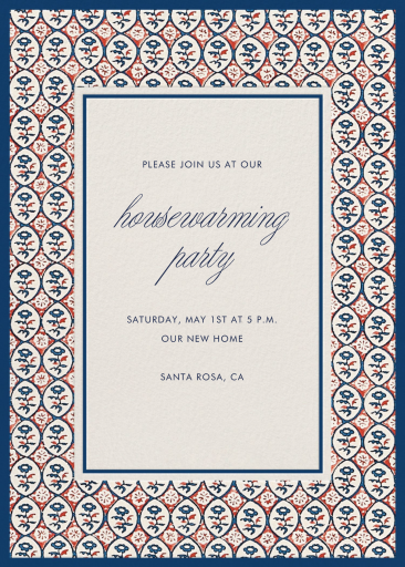 Block Print - Housewarming Invitation by Schumacher