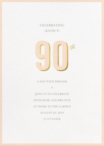 Pop of Gold - 90th Birthday Invitation by Sugar Paper