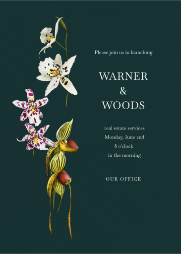 Floating Orchids - Launch Party Invitation by Oscar de la Renta