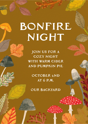 Mushroom Meadow - Fall Party Invitation by Hadley Paper Goods