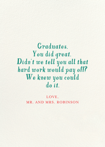Wheel Grads - Graduation Card by Mr. Boddington's Studio - Back