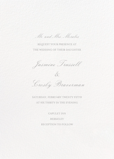 Classic Textured Script - Wedding Invitation by Crane & Co.