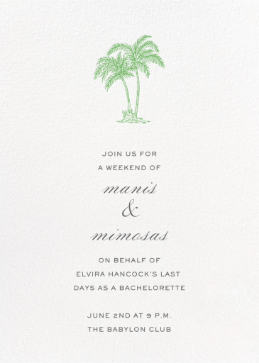 Mascarene - Bachelorette Party Invitation by Crane & Co.