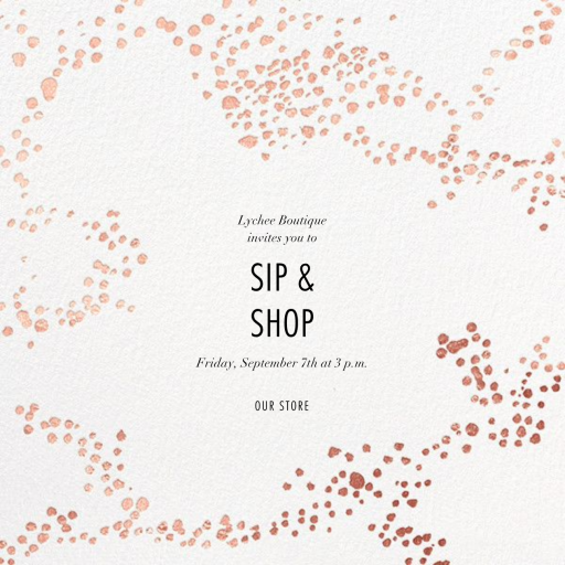 Metallic Paint Splatter - Shopping Event Invitation by Kelly Wearstler
