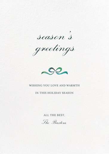 Holiday Ribbon Photo - Holiday Card by Happy Menocal - Back