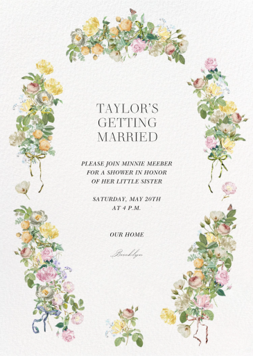 Bustling Flowers - Bridal Shower Invitation by  Monique Lhuillier