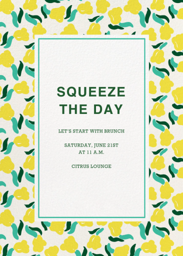 Yellow Abstract Floral Invitation