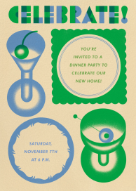 Two Cocktails at the Bar - Dinner Party Invitation by Josh Stover